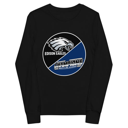 Performance | Youth Long Sleeve T-Shirt | Edison Eagles/CWA Wrestling | Badge Logo