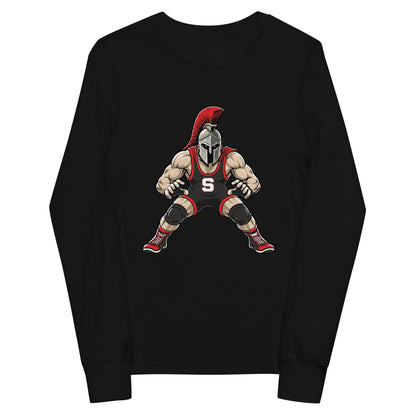 Performance | Youth Long Sleeve T-Shirt | Spartan Wrestling Club | Mascot Logo