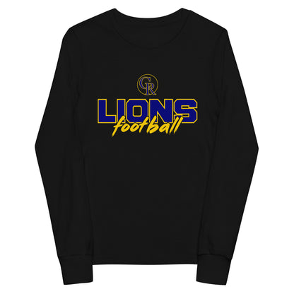 Performance | Youth Long Sleeve T-Shirt | Chestnut Ridge Lions Football | Vanguard Logo