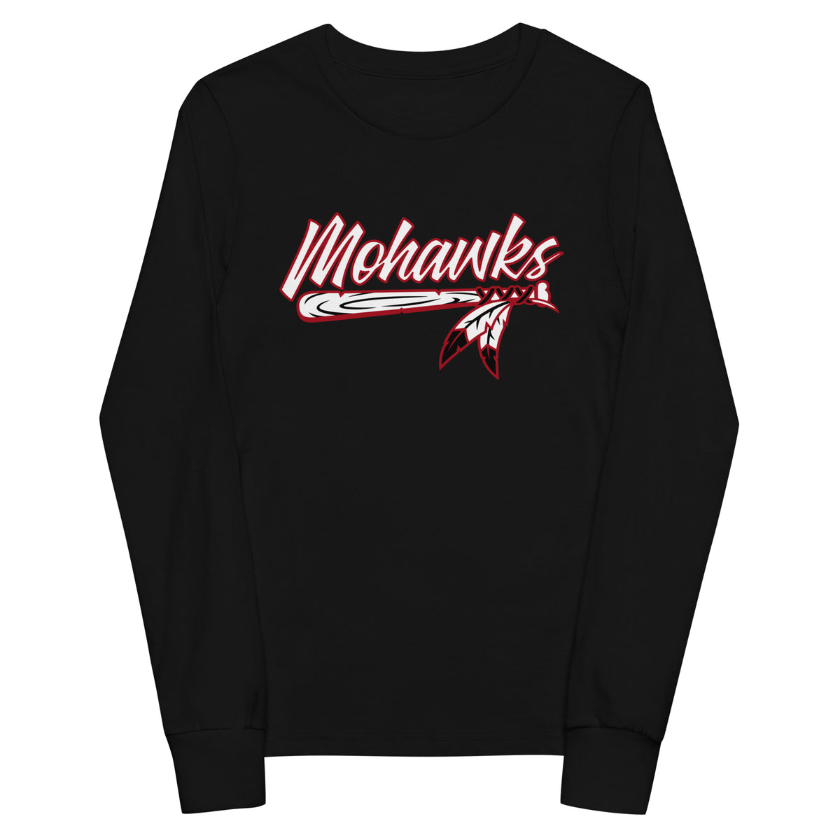 Performance | Youth Long Sleeve T-Shirt | Mohawks Baseball 8u | Emblem Logo