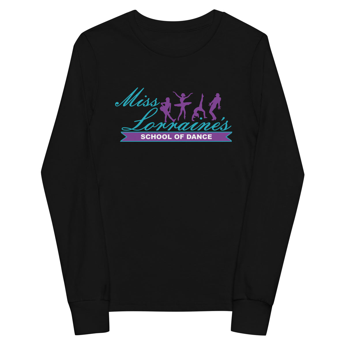 Performance | Youth Long Sleeve T-Shirt | Miss Lorraine’s School of Dance | Crest Logo