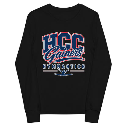 Performance | Youth Long Sleeve T-Shirt | HCC Gymnastics | Apex Logo