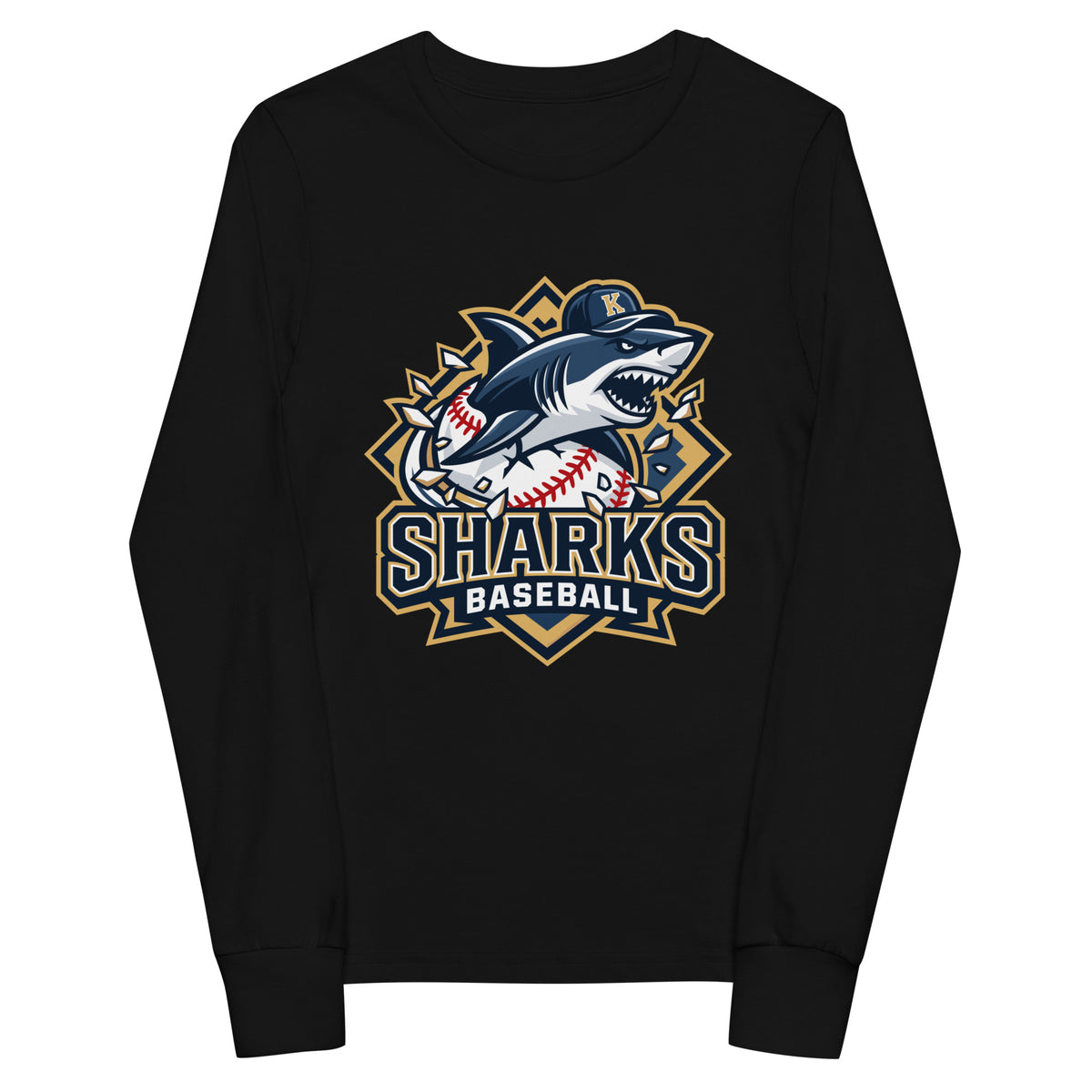 Performance | Youth Long Sleeve T-Shirt | Sharks Diamond Sports | Valor Logo
