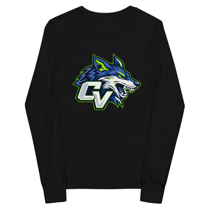 Performance | Youth Long Sleeve T-Shirt | Cumberland Valley Coyotes Football | Crest Logo