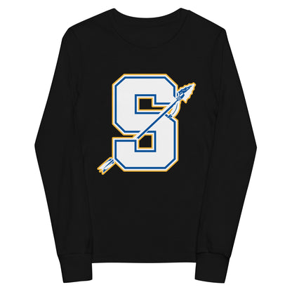 Performance | Youth Long Sleeve T-Shirt | Senatobia Warriors Baseball | Crest Logo