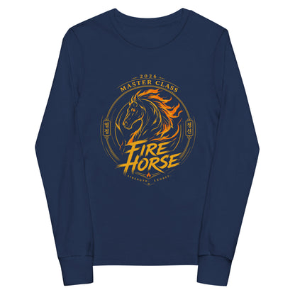Performance | Youth Long Sleeve T-Shirt | Fire Horse Masters | Crest Logo