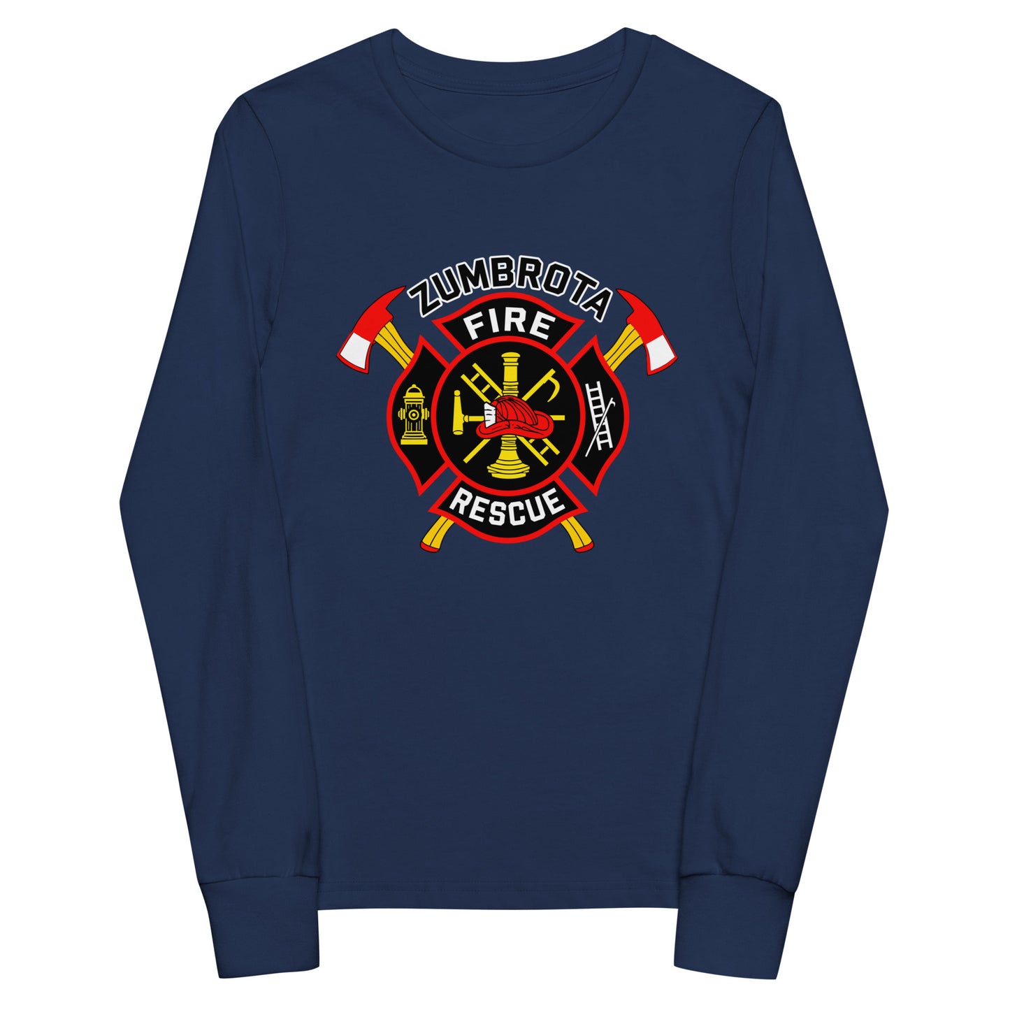 Performance | Youth Long Sleeve T-Shirt | Zumbrota Fire Department | Vanguard Logo