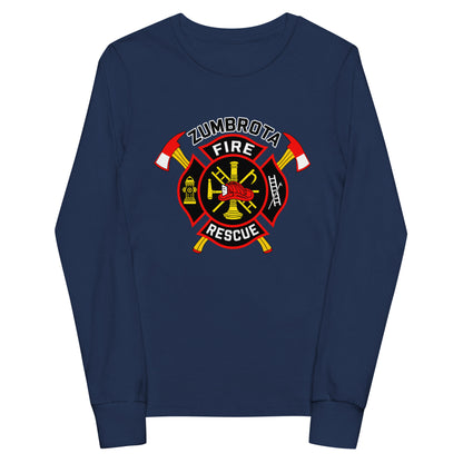 Performance | Youth Long Sleeve T-Shirt | Zumbrota Fire Department | Vanguard Logo