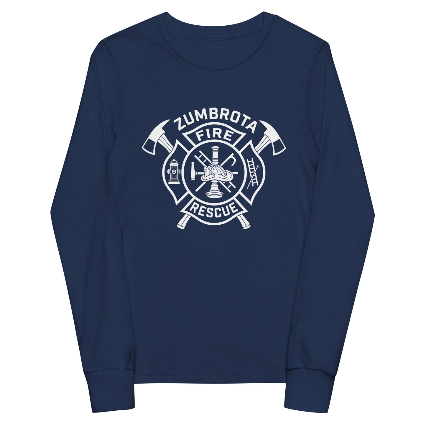 Performance | Youth Long Sleeve T-Shirt | Zumbrota Fire Department | Crest Logo