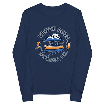 Performance | Youth Long Sleeve T-Shirt | Troop 2002 | Trailblazer Crest Logo
