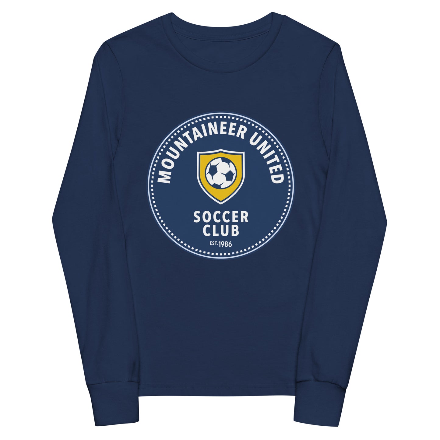 Performance | Youth Long Sleeve T-Shirt | Mountaineer United Soccer Club | Badge Logo