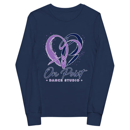 Performance | Youth Long Sleeve T-Shirt | On Point Dance Studio | Crest Logo
