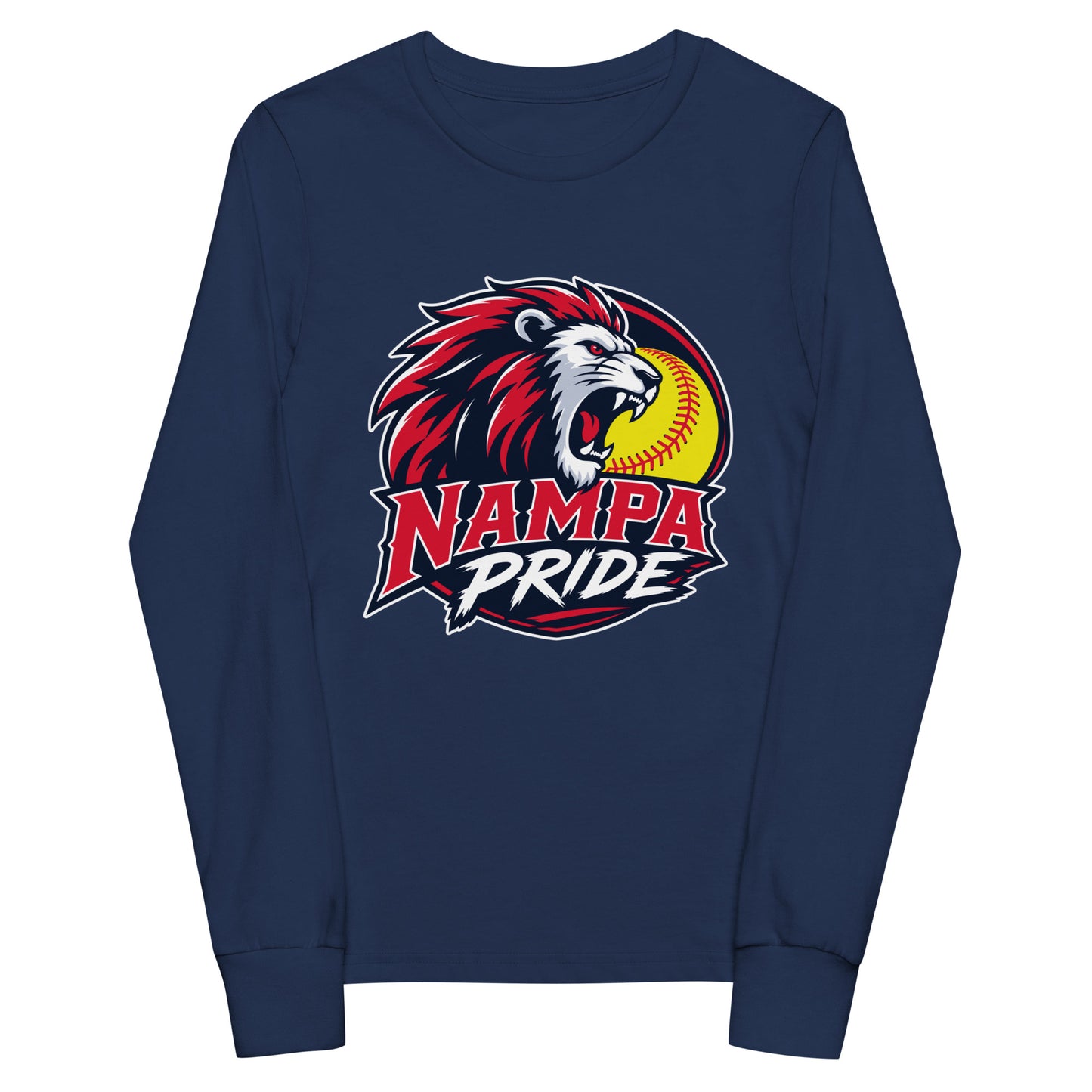 Performance | Youth Long Sleeve T-Shirt | Nampa Pride | Lion Crest Logo