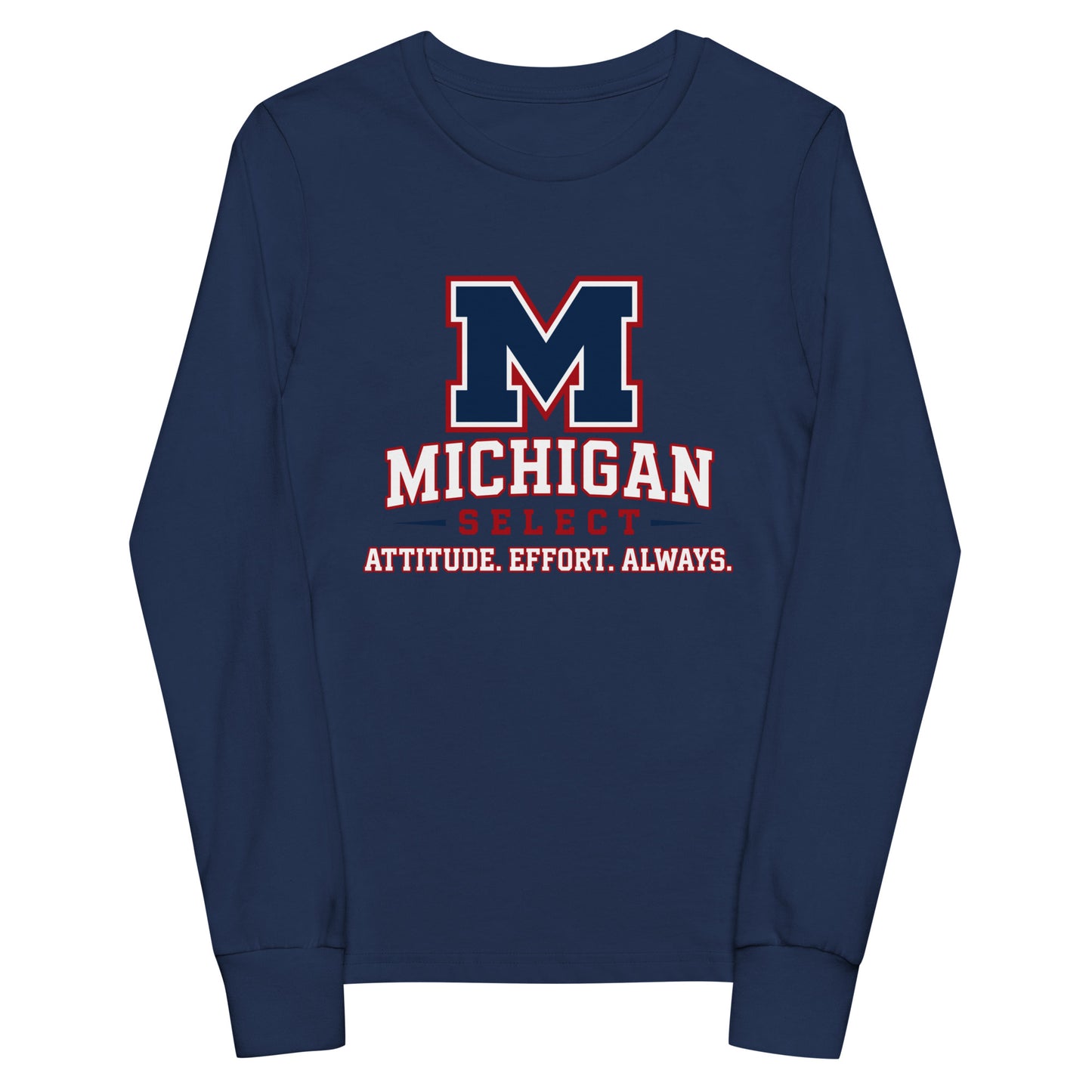 Performance | Youth Long Sleeve T-Shirt | Michigan Select Baseball | Crest Logo