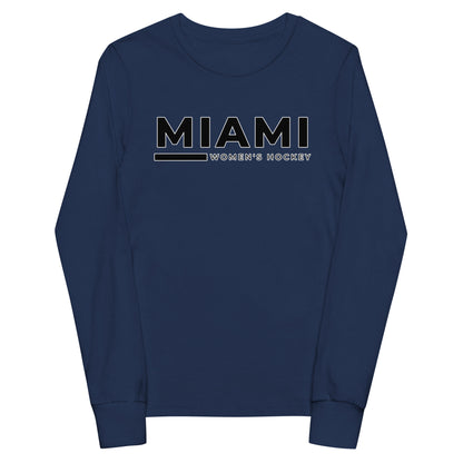 Performance | Youth Long Sleeve T-Shirt | Miami Women's Hockey | Lettermark Logo