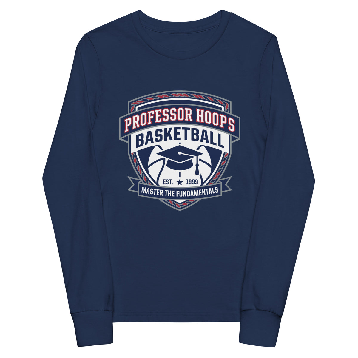 Performance | Youth Long Sleeve T-Shirt | Professor Hoops Basketball | Crest Logo