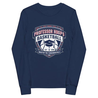 Performance | Youth Long Sleeve T-Shirt | Professor Hoops Basketball | Crest Logo
