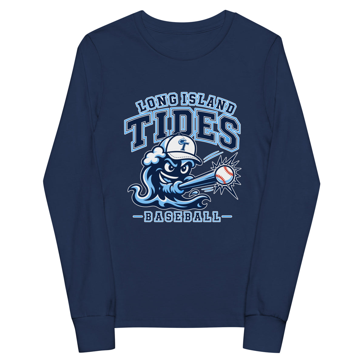 Performance | Youth Long Sleeve T-Shirt | Long Island Tides Baseball | Valor Logo