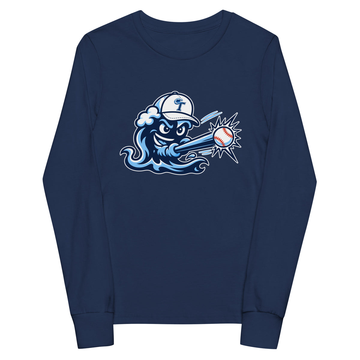 Performance | Youth Long Sleeve T-Shirt | Long Island Tides Baseball | Mascot Logo