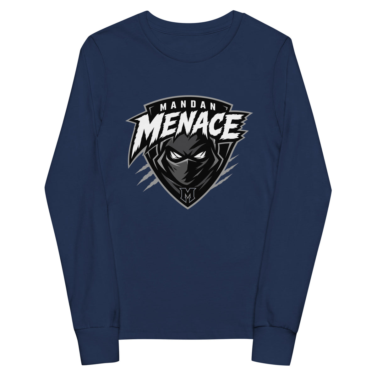 Performance | Youth Long Sleeve T-Shirt | Mandan Menace | Shield Logo