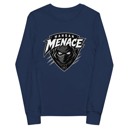 Performance | Youth Long Sleeve T-Shirt | Mandan Menace | Shield Logo