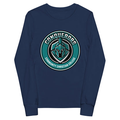 Performance | Youth Long Sleeve T-Shirt | Community Christian College | Badge Logo