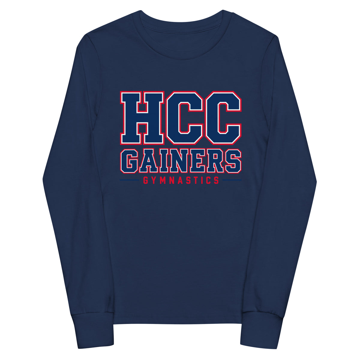Performance | Youth Long Sleeve T-Shirt | HCC Gymnastics | Vanguard Logo