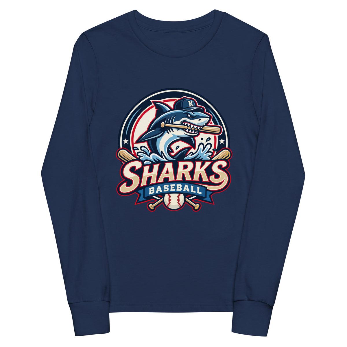 Performance | Youth Long Sleeve T-Shirt | Sharks Diamond Sports | Emblem Logo