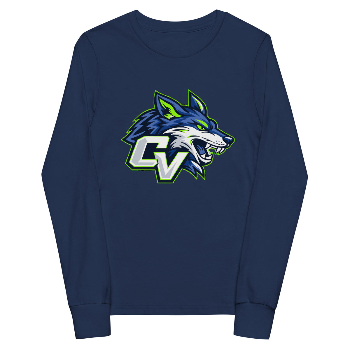 Performance | Youth Long Sleeve T-Shirt | Cumberland Valley Coyotes Football | Crest Logo