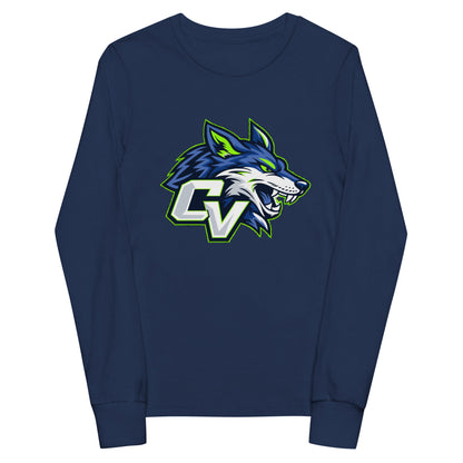 Performance | Youth Long Sleeve T-Shirt | Cumberland Valley Coyotes Football | Crest Logo