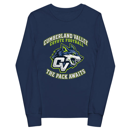 Performance | Youth Long Sleeve T-Shirt | Cumberland Valley Coyotes Football | Emblem Logo