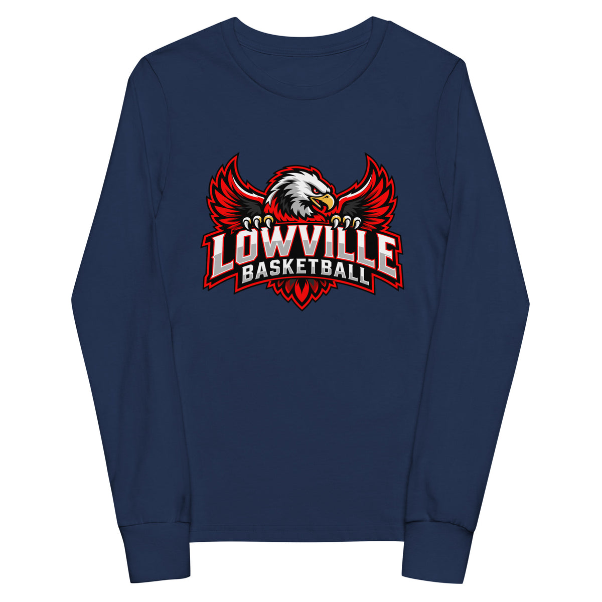 Performance | Youth Long Sleeve T-Shirt | Lowville Girls Basketball | Emblem Logo