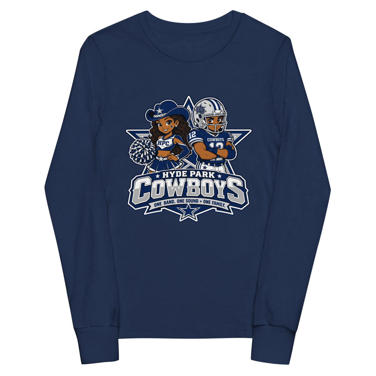 Performance | Youth Long Sleeve T-Shirt | Hyde Park Cowboys | Vanguard Logo