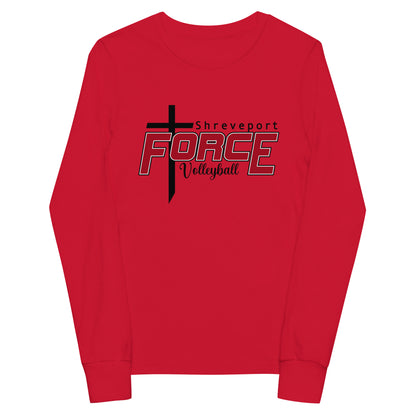 Performance | Youth Long Sleeve T-Shirt | Shreveport Force Volleyball | Crest Logo