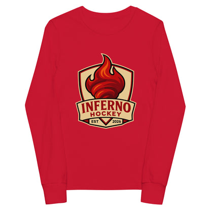 Performance | Youth Long Sleeve T-Shirt | Inferno Hockey | Crest Logo
