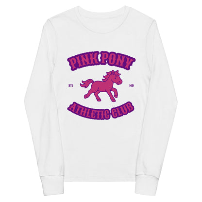 Performance | Youth Long Sleeve T-Shirt | Pink Pony Athletic Club | Crest Logo