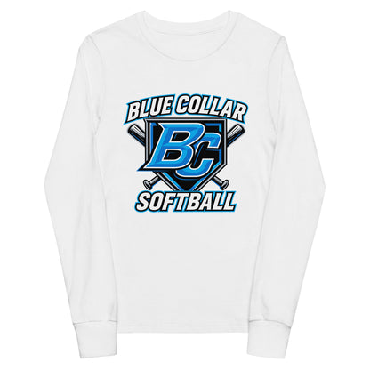 Performance | Youth Long Sleeve T-Shirt | Blue Collar Softball 2034 | Shield Logo