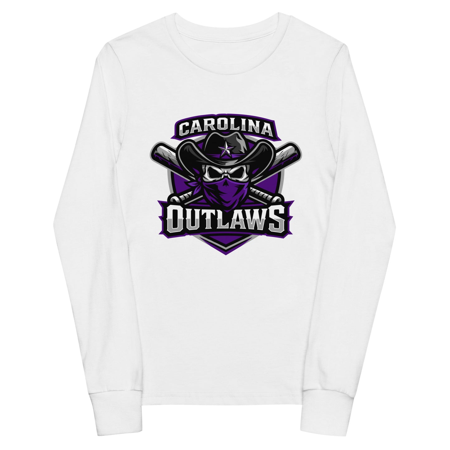 Performance | Youth Long Sleeve T-Shirt | Carolina Outlaws Baseball | Shield Logo