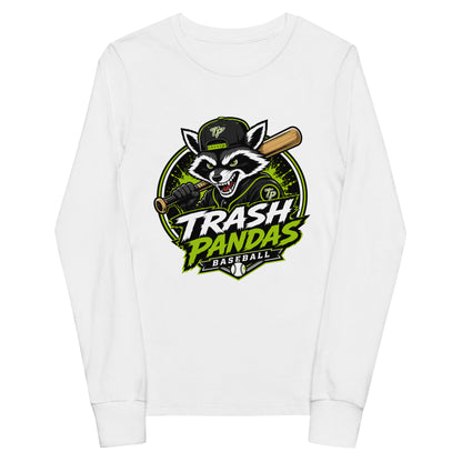 Performance | Youth Long Sleeve T-Shirt | Trash Pandas Baseball Organization | Mascot Logo