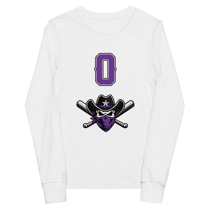Performance | Youth Long Sleeve T-Shirt | Carolina Outlaws Baseball | Purple Renegades Logo