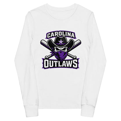 Performance | Youth Long Sleeve T-Shirt | Carolina Outlaws Baseball | Crest Logo