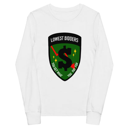 Performance | Youth Long Sleeve T-Shirt | The Lowest Bidders | Emblem Logo