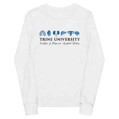 Performance | Youth Long Sleeve T-Shirt | Trine PA program | Modern Script Logo