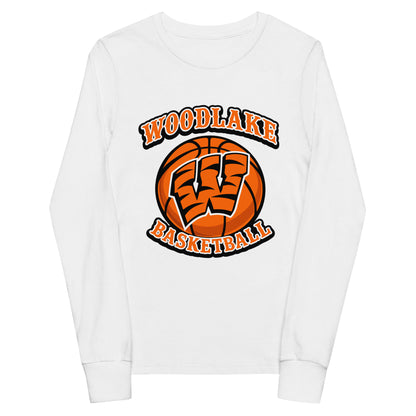 Performance | Youth Long Sleeve T-Shirt | Woodlake Boys Basketball | Athletics Logo