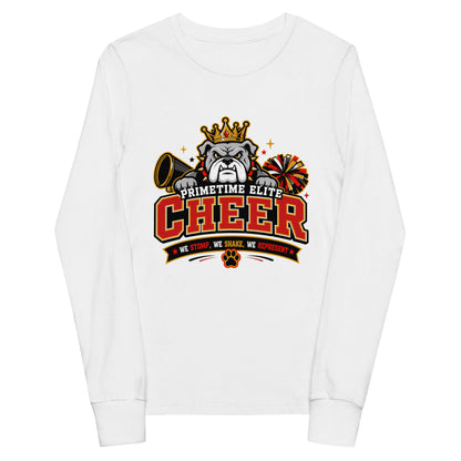 Performance | Youth Long Sleeve T-Shirt | PTE Bulldog Cheer | Crest Logo
