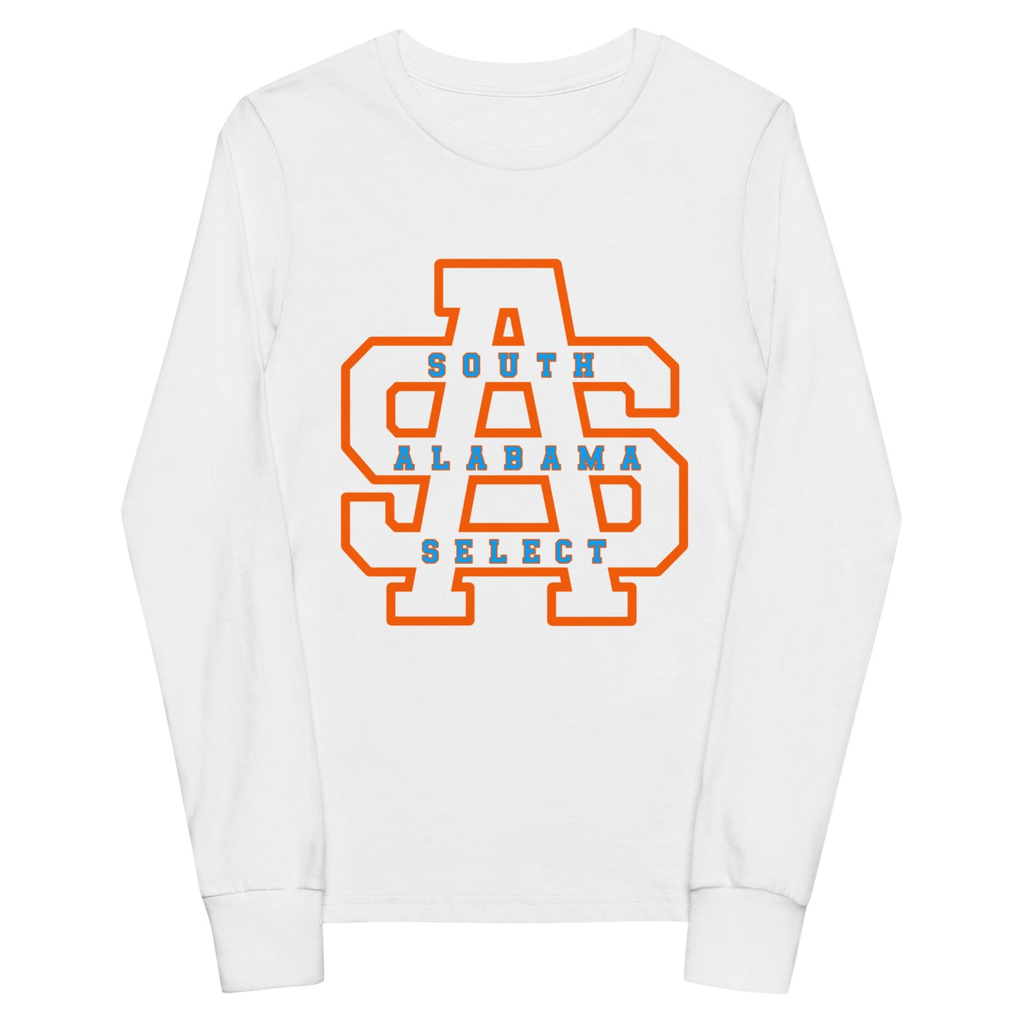 Performance | Youth Long Sleeve T-Shirt | South Alabama Select 8U | Letter Crest Logo
