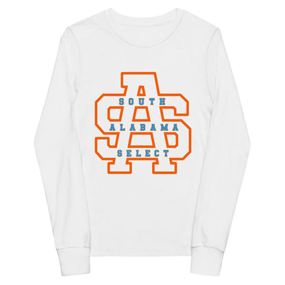 Performance | Youth Long Sleeve T-Shirt | South Alabama Select 8U | Letter Crest Logo