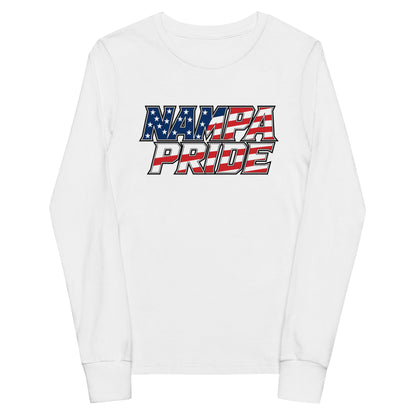 Performance | Youth Long Sleeve T-Shirt | Nampa Pride | Modern Script Logo