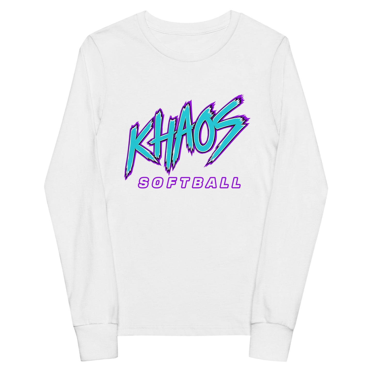 Performance | Youth Long Sleeve T-Shirt | Khaos Softball | Atlhetics Logo
