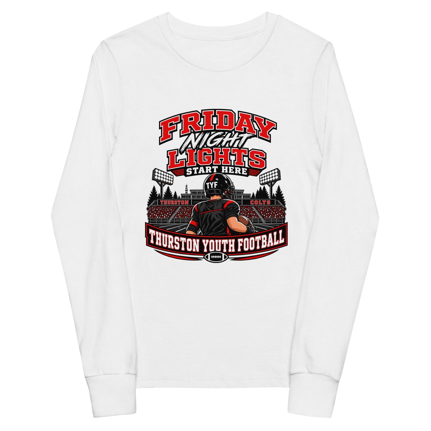Performance | Youth Long Sleeve T-Shirt | Thurston Youth Football | Vanguard Logo